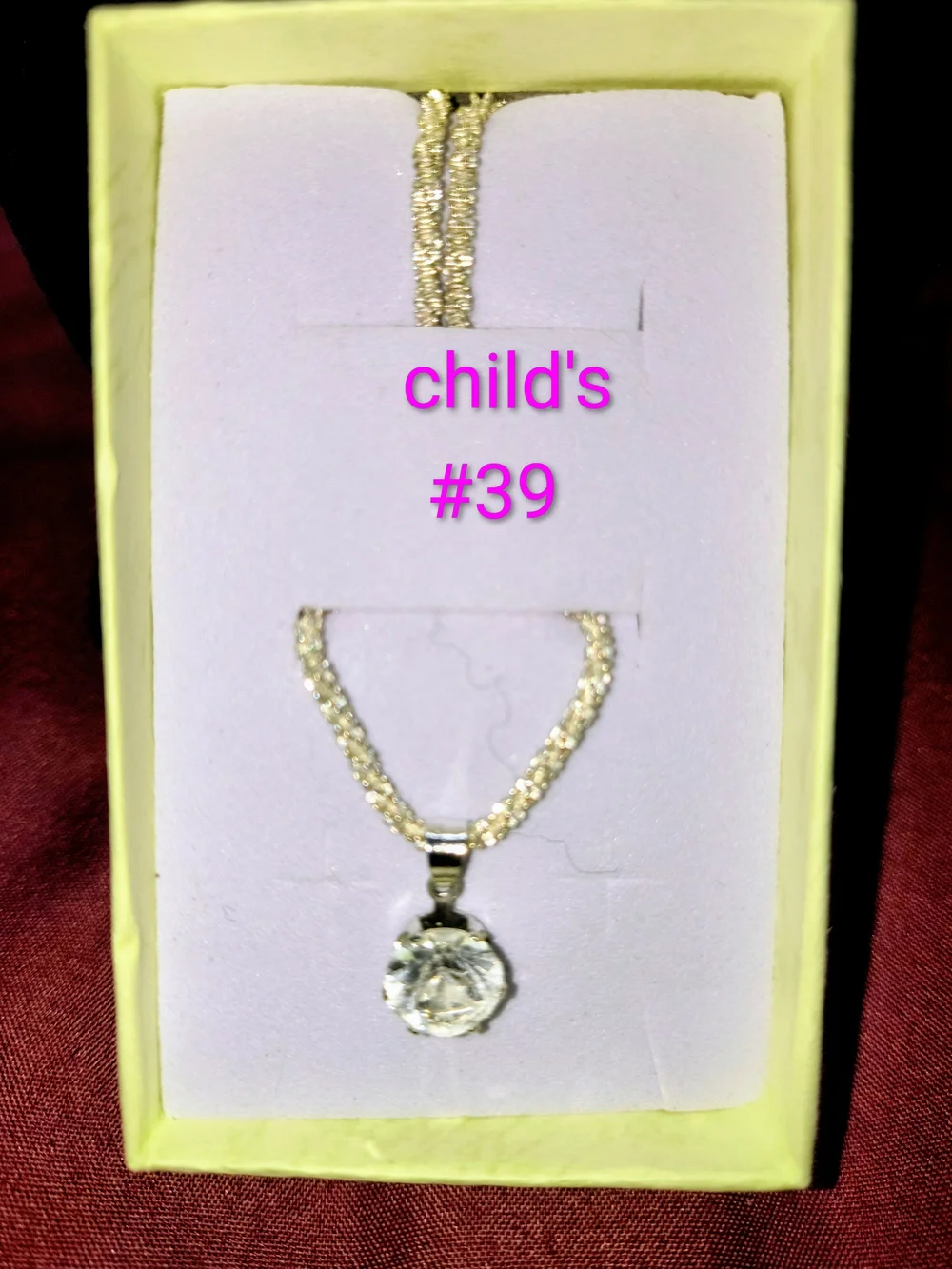 Child's Silver-Tone Necklace with Clear Cubic Zarconia